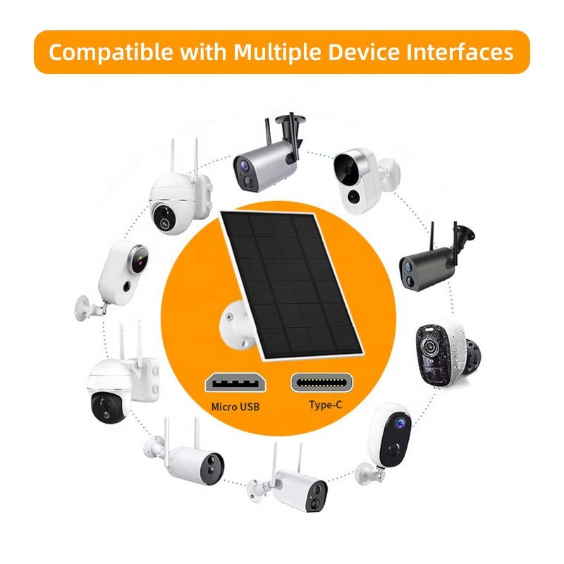 BUHESHUI 2-in-1 Solar Charging Panel with Battery for Nest Feeder Security Camera Energy Cell 3W