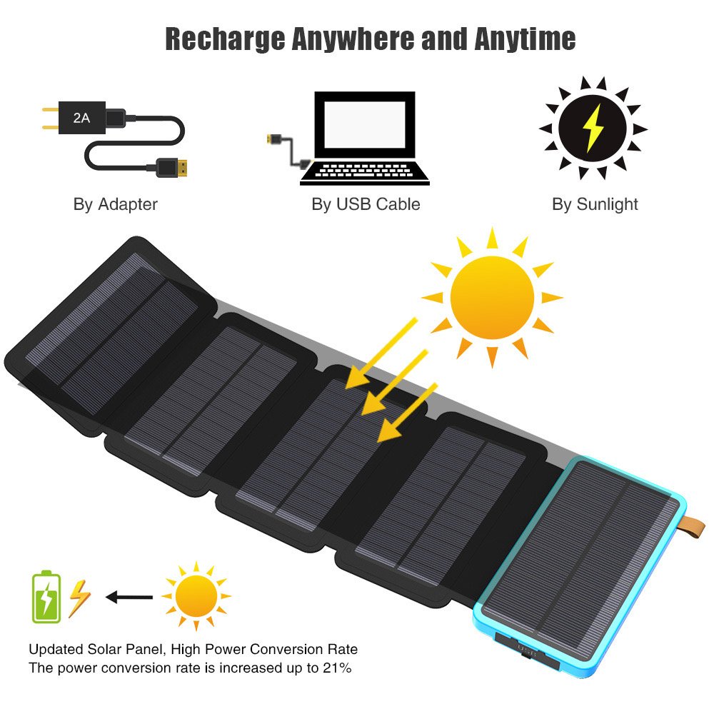 High quality camping hiking 30000mah solar power bank charger 9W 10W portable phone solar charger solar portable mobile charger