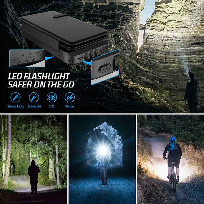 Portable Power Station 20000mAh Solar Panel 6W Outdoor Camping USBC 18W Foldable Solar Power Bank For Mobile Phone Charger