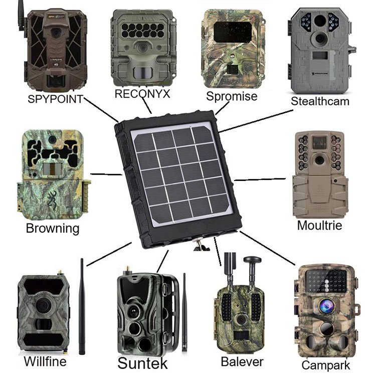 6V 9V 12V solar panel with battery 8000MAh outdoor solar charger for cctv security hunting trail camera