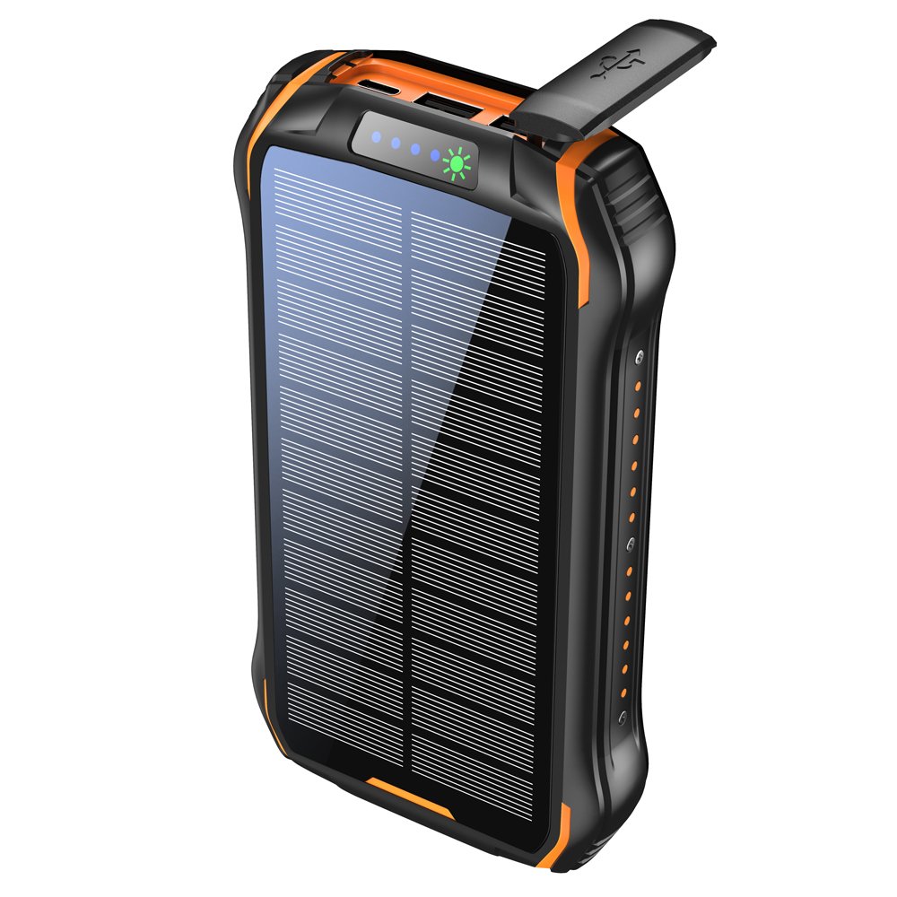 Portable Solar Charger 2024 New Products OEM Logo Outdoor Camping Wireless Charge Large Capacity Solar Power Banks 20000mAh