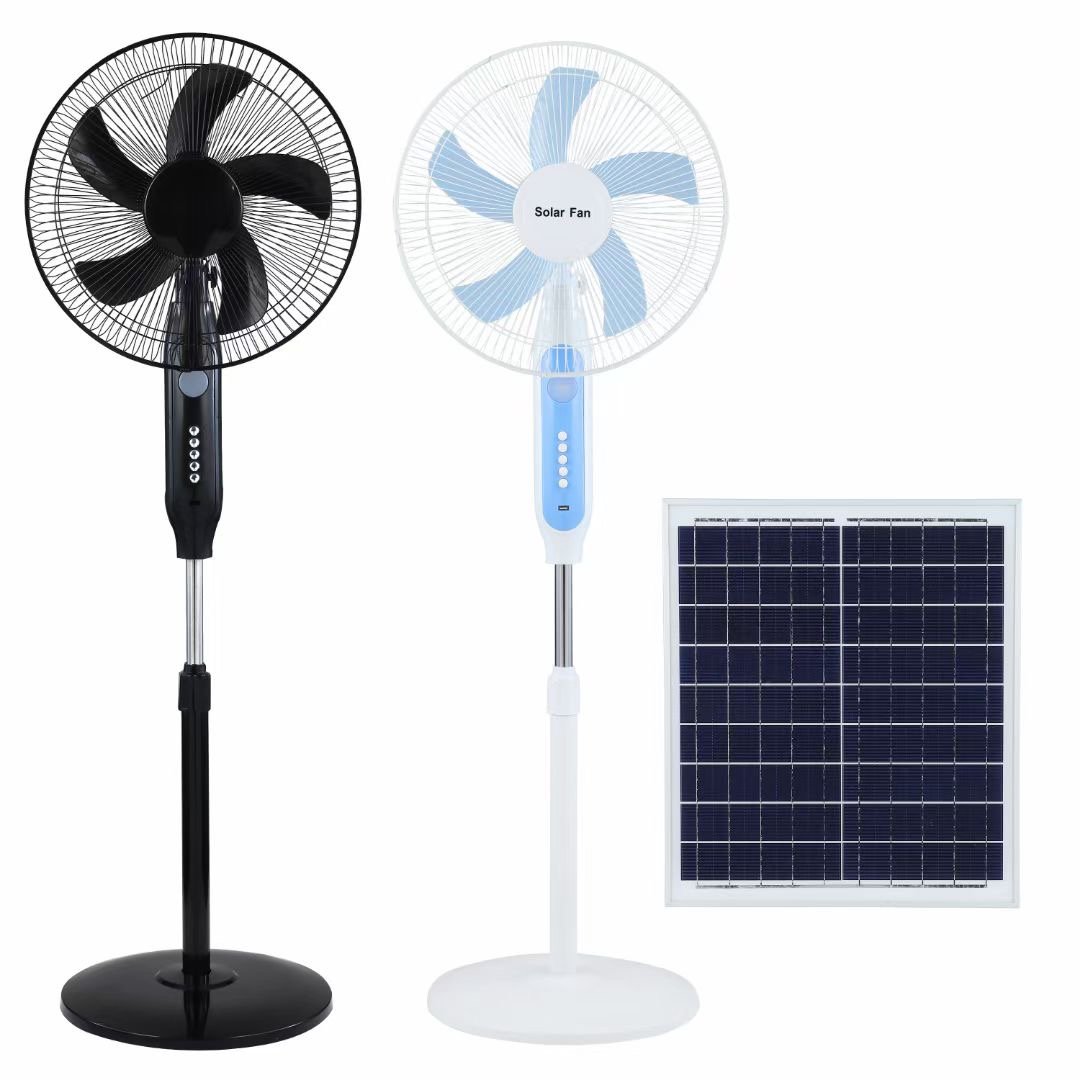 Home use 15W 25W 12 inch 16 inch solar electronic fan with solar panel charger solar fan