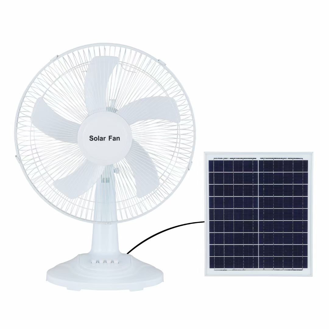 Home use 15W 25W 12 inch 16 inch solar electronic fan with solar panel charger solar fan
