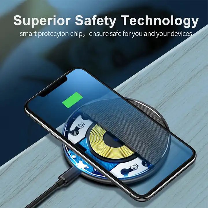 Wholesale new 5/10/15w wireless electric charger with led light for mobile phone 5/9V 2A Micflip power supply adapter