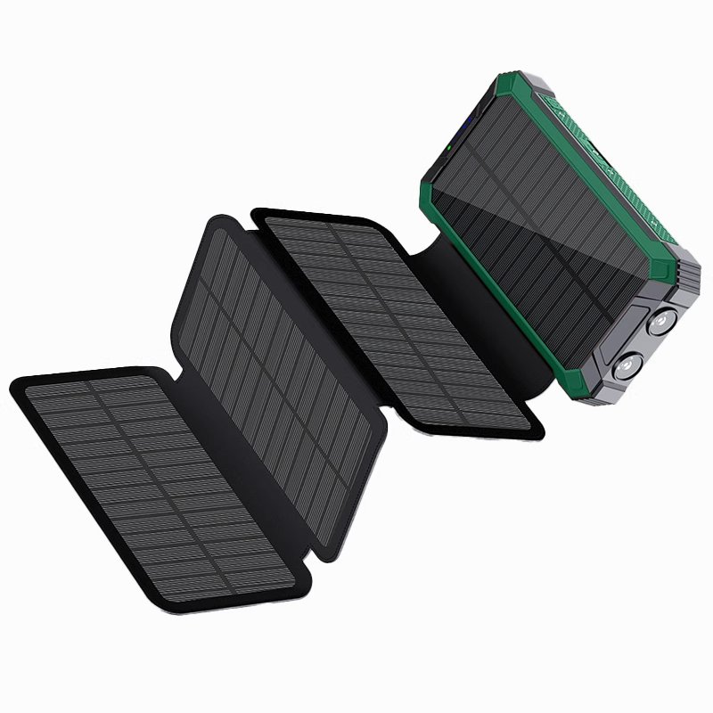 RUNCEIN Solar Charger Power Bank 20000mAh Solar Phone Fast Charger with LED Flashlight IP65 Portable Power Bank for Outdoor
