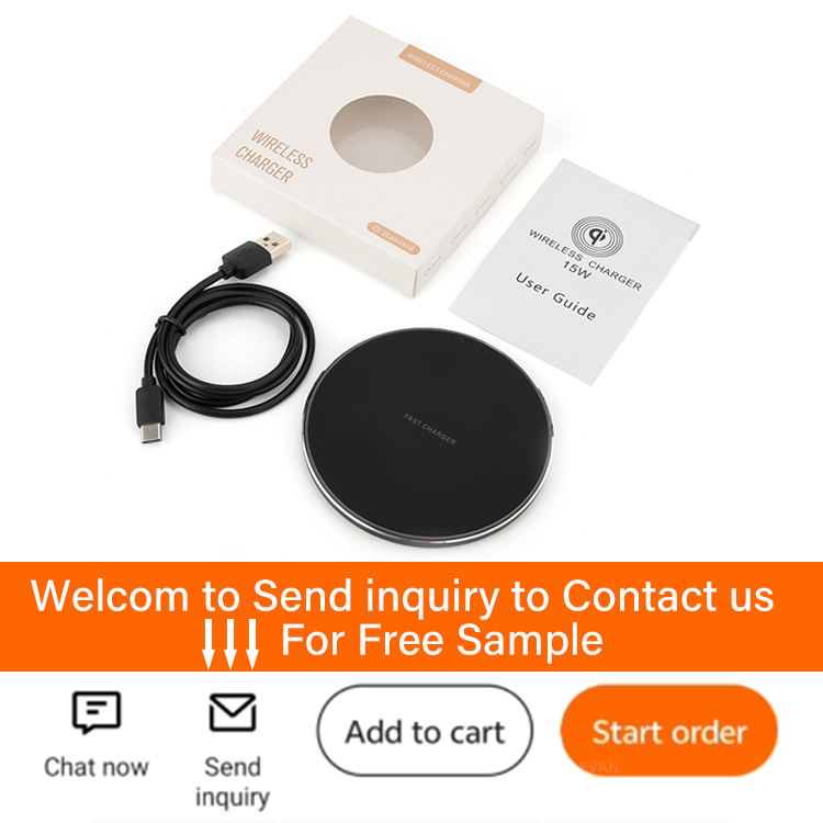 10W Pad Luminous LED Light 15W Phone Fast Charging Travel Portable Round Custom Logo Wireless Charger