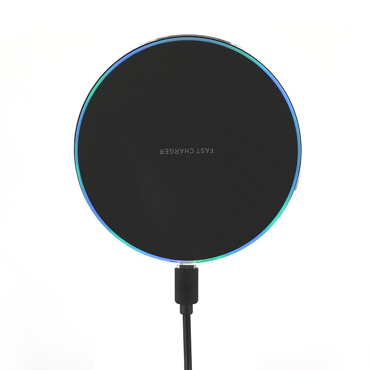 10W Pad Luminous LED Light 15W Phone Fast Charging Travel Portable Round Custom Logo Wireless Charger