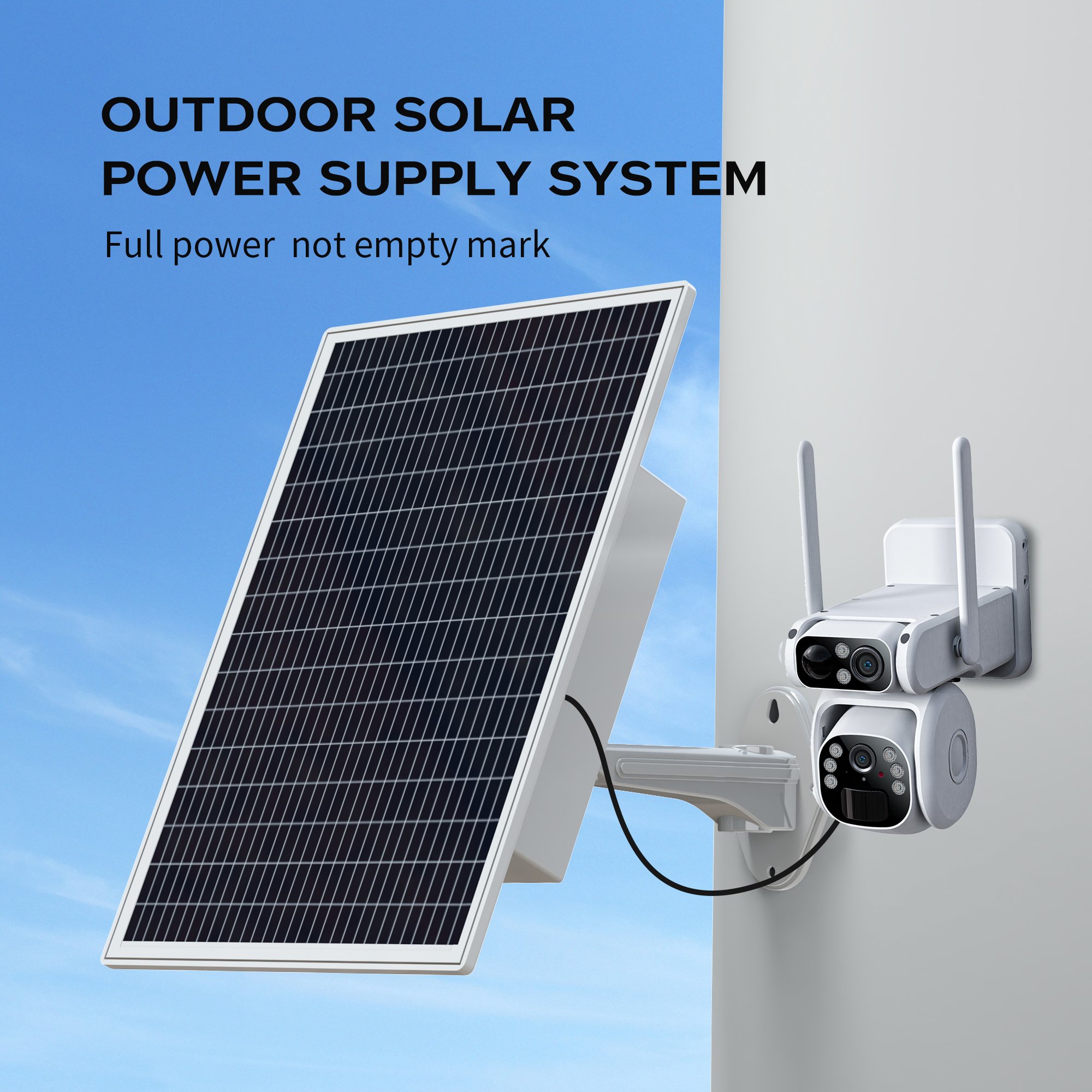 TecDeft Waterproof Solar Panel Tpye-c Micro Usb Output Small Size 15W 20Ah Pole Wall Mounted Solar Panel For Outdoor TV Receiver