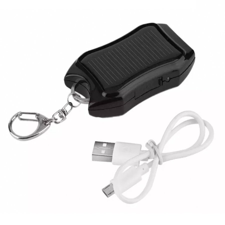Universal Customized Solar Keychain Charger 1000mAh Mini Mobile Power Supply LED Flashlight USB Emergency Charging