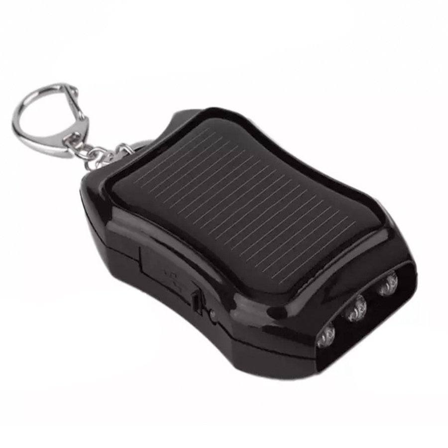 Universal Customized Solar Keychain Charger 1000mAh Mini Mobile Power Supply LED Flashlight USB Emergency Charging