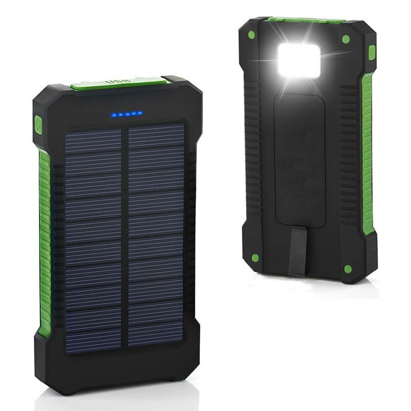 Shenzhen free logo adding Portable Solar Power Bank Waterproof Powerbank 20000mah Charger With Led Light