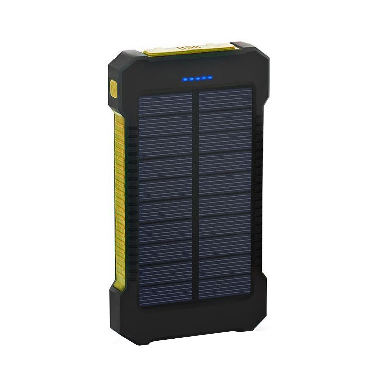 Shenzhen free logo adding Portable Solar Power Bank Waterproof Powerbank 20000mah Charger With Led Light