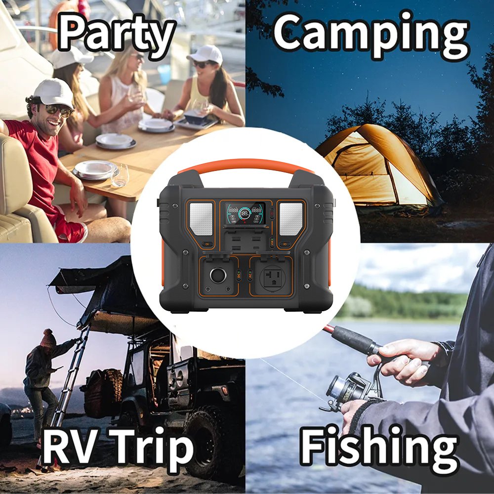 600w lithium battery storage power supply ac output solar energy generators portable travel power station for camping emergency
