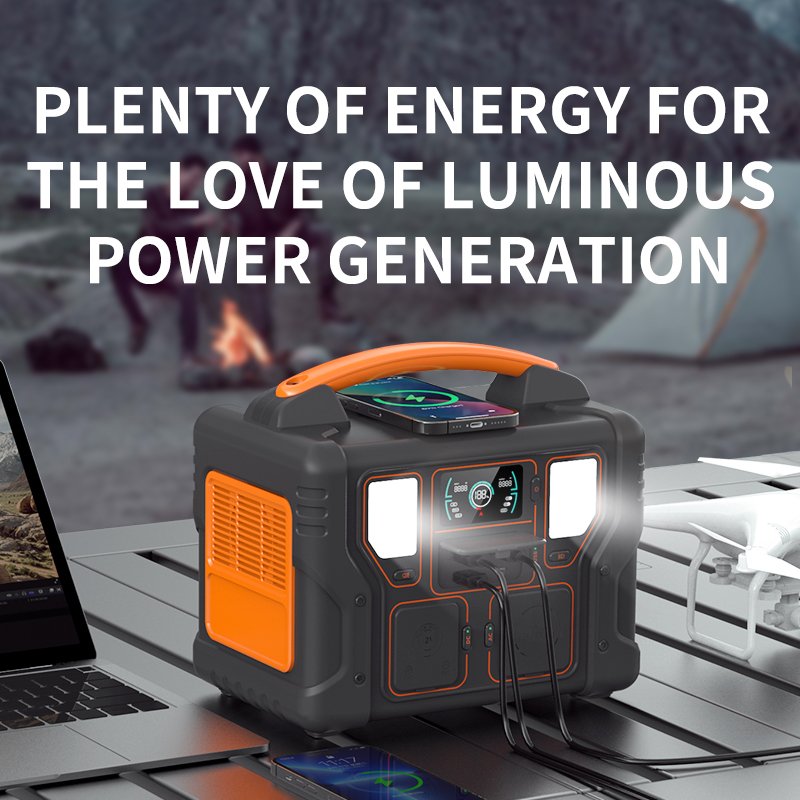 600w lithium battery storage power supply ac output solar energy generators portable travel power station for camping emergency