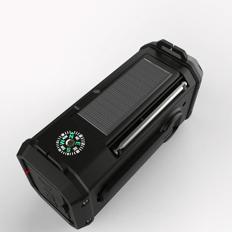Multifuncional Lamping New Solar Powered Hand-Cranked Rechargeable Portable Flashlight Reading Light Power Bank