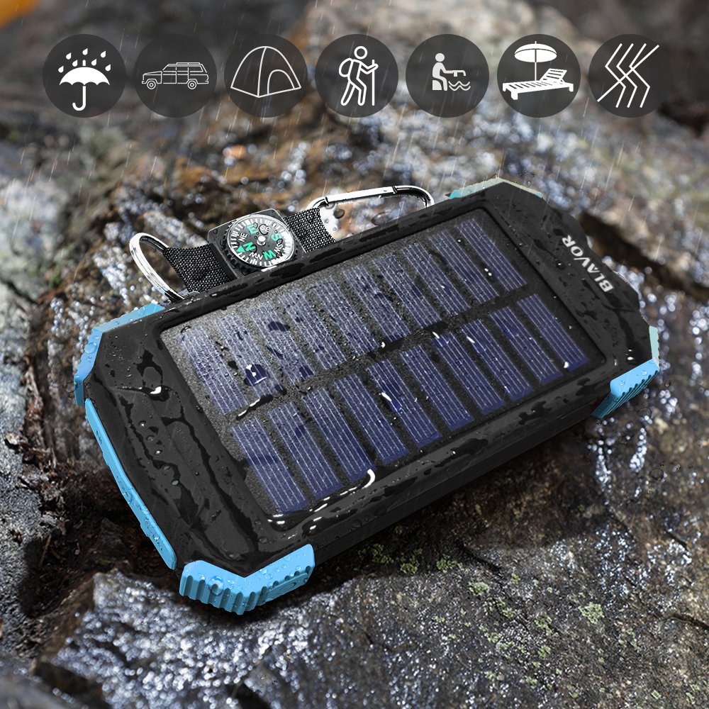Factory wholesales 10000mAh portable solar power bank wireless charger Solar Power Bank with flashlight