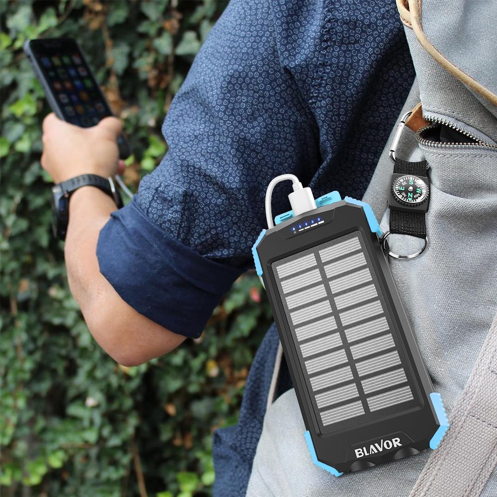 Factory wholesales 10000mAh portable solar power bank wireless charger Solar Power Bank with flashlight