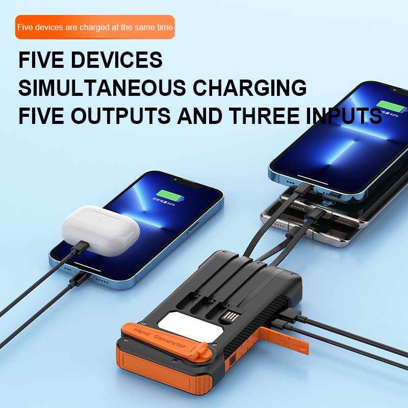 Outdoor portable lighting Solar charging Magnetic Wireless charging LED display screen High-capacity 20000mAh Mobile Power bank