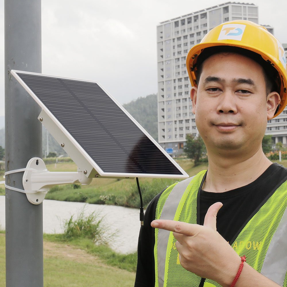 TecDeft Small Waterproof 15w Solar Panel Kit With Battery 20000mah Solar Charger Panel With Battery 12V For CCTV Camera Outdoor
