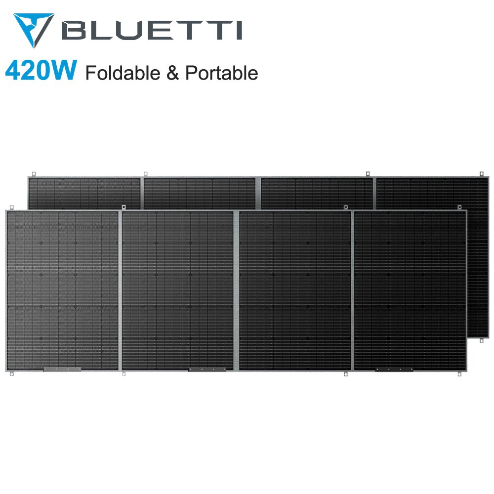 Bluetti PV420 IP65 Black Foldable Solar Panel 420w Charger for Jackery/Anker/Ecoflow Portable Power Station Generator