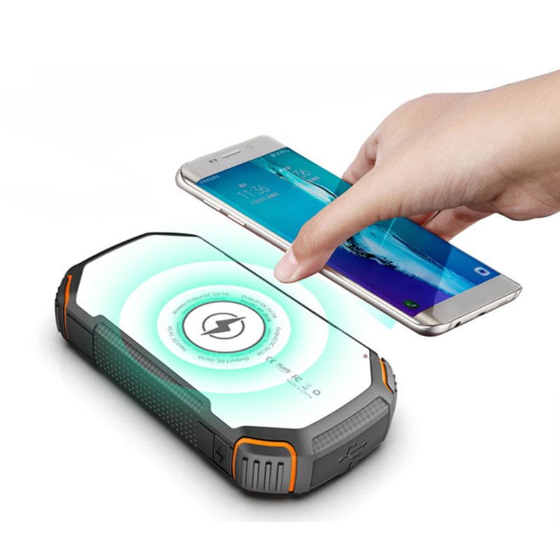 Waterproof Outdoor Solar Power Bank 20000mAh Dual USB Travel Portable Solar Mobile Phone Charger Solar Powerbanks wireless power