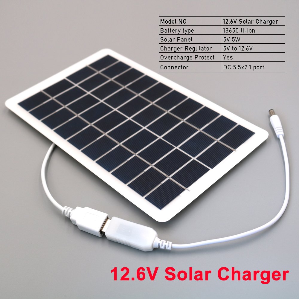 USB booster solar panel DC output 4.2V 8.4V 12.6V charger to lithium battery 5V 2W 4W 5W 7.5W solar panel