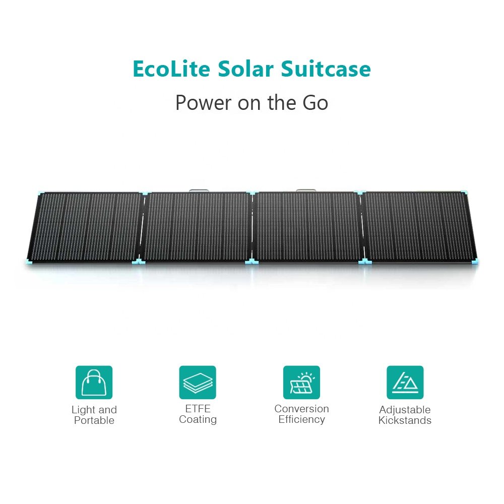 Lightweight EcoLite Foldable Travel Suitcase Folding Semi-flexible Solar Panels Portable Clean Power Charger