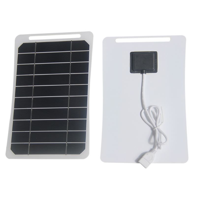 BUHESHUI Portable Outdoor Safe Solar Panel Charger 5W 5V Compatible Solar Cell Phone Charger Semi-Flexible Solar Panel Charger