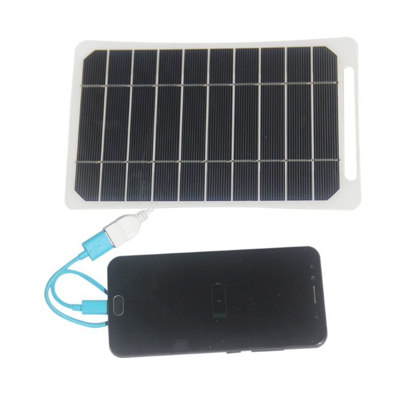 BUHESHUI Portable Outdoor Safe Solar Panel Charger 5W 5V Compatible Solar Cell Phone Charger Semi-Flexible Solar Panel Charger