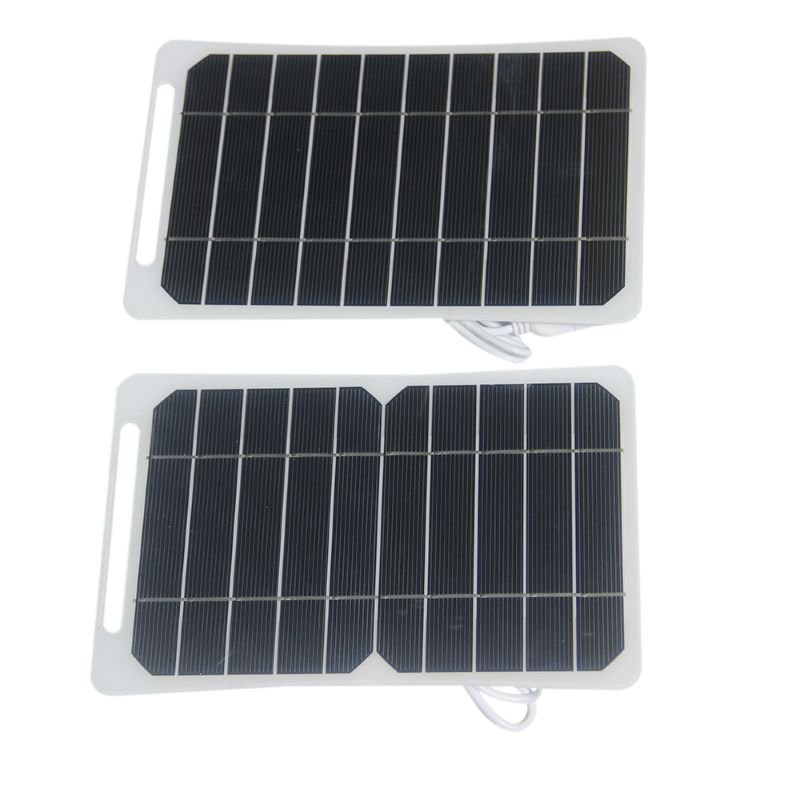 BUHESHUI Portable Outdoor Safe Solar Panel Charger 5W 5V Compatible Solar Cell Phone Charger Semi-Flexible Solar Panel Charger