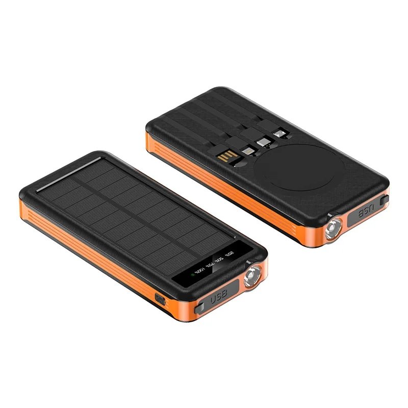 Power Bank Solar Charger 5V3.1A QC 3.0 Dual 2 USB Port Built-in Powerful Flashlight IPX7 Waterproof Dustproof Shockproof)