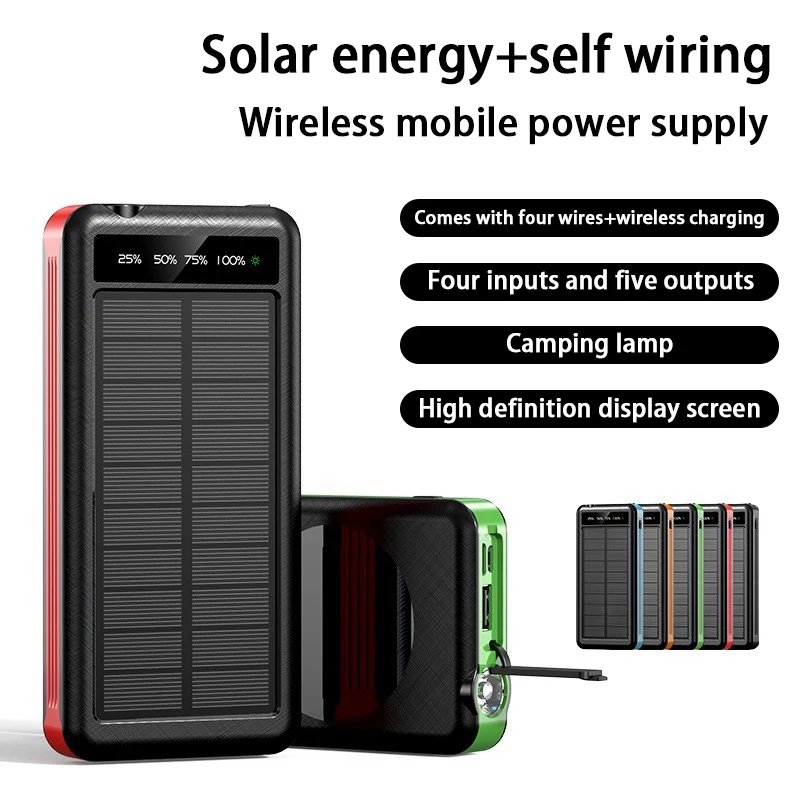 Power Bank Solar Charger 5V3.1A QC 3.0 Dual 2 USB Port Built-in Powerful Flashlight IPX7 Waterproof Dustproof Shockproof)
