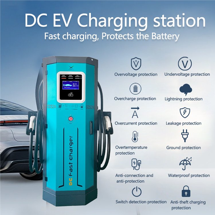 Home Commercial Car DC Charger 120kw CCS2 CCS1 CHADeMo Solar EV Charging Station For Electric Cars