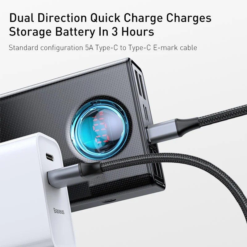 65W Power Bank 30000mAh PD Quick Charge FCP SCP Powerbank Portable External Charger For Smartphone Laptop Tablet