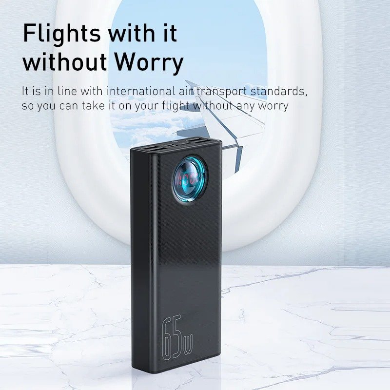 65W Power Bank 30000mAh PD Quick Charge FCP SCP Powerbank Portable External Charger For Smartphone Laptop Tablet