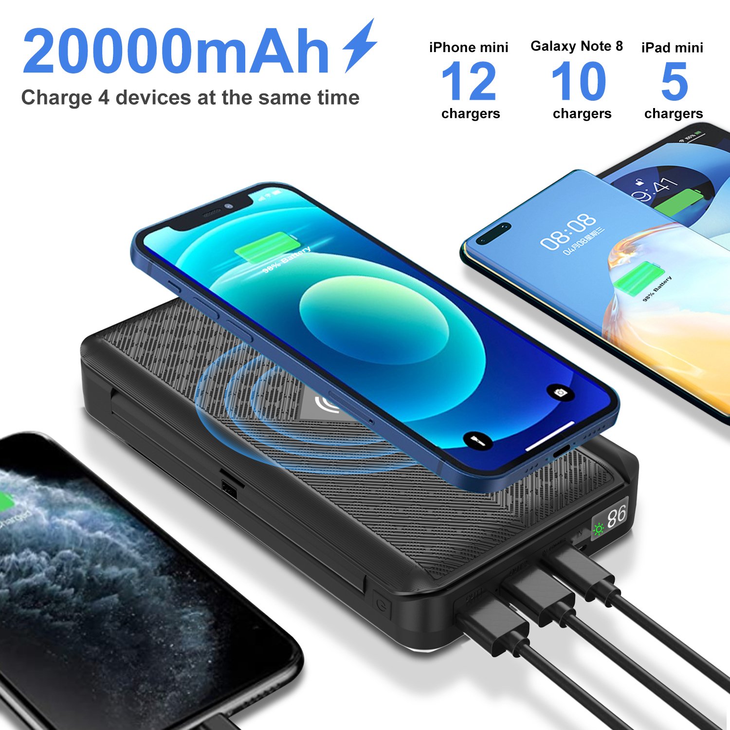 Charger 30000mah Waterproof Solar Power Bank Mobile Powerbank Solar Energy Power Banks For Mobile Phone