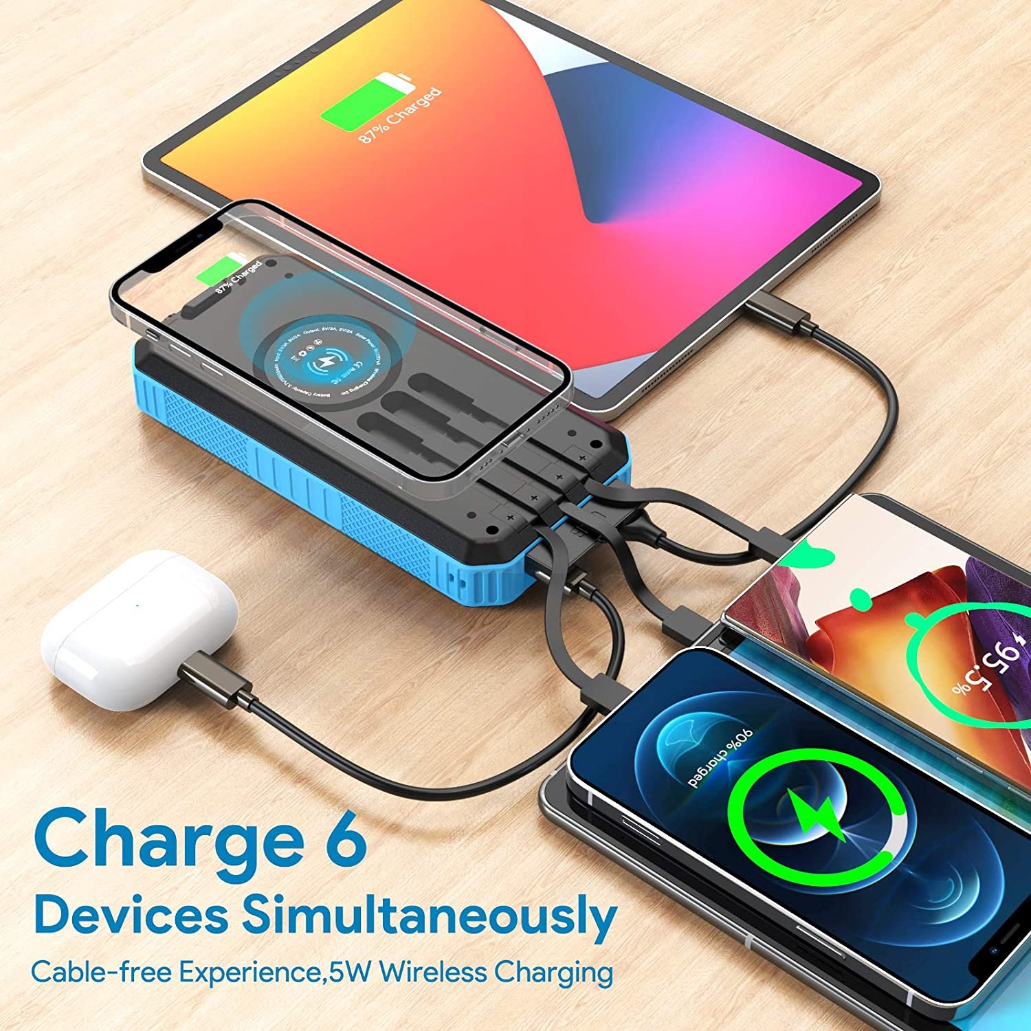 Charger 30000mah Waterproof Solar Power Bank Mobile Powerbank Solar Energy Power Banks For Mobile Phone