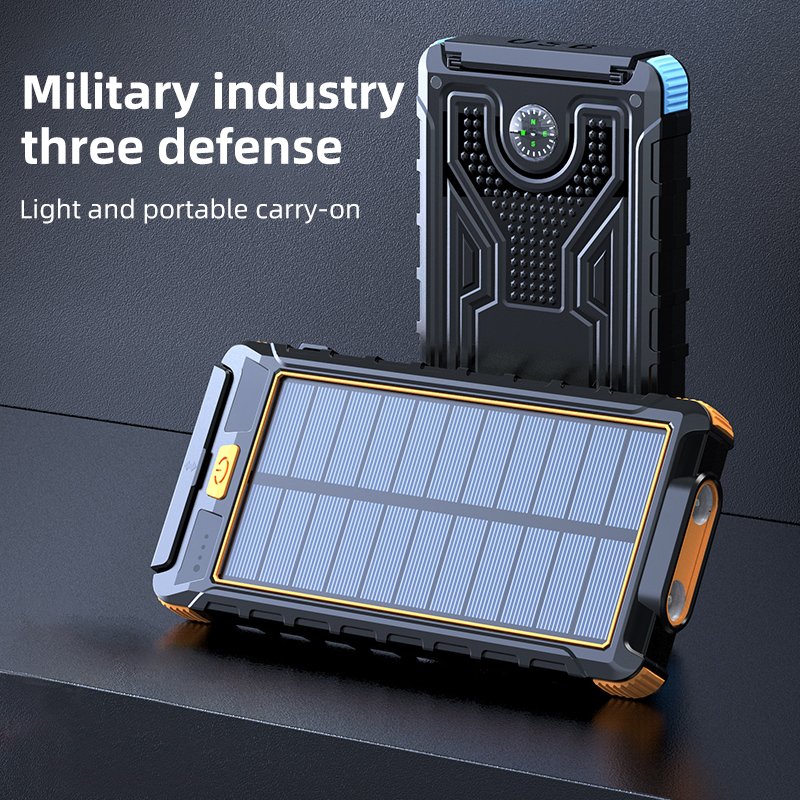 2023 New Products Solar Power Bank Hot Trending 10000mAh Double USB Ultra Slim Electronics Portable Charge Flashlight