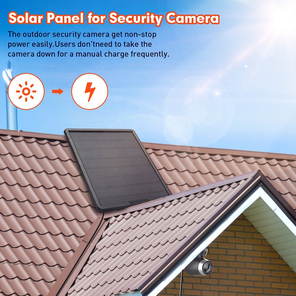 10 watt solar cell with battery charger outdoor Solar Panel with 25000mAh Battery Type-c USB DC Plug For Outdoor Security Camera