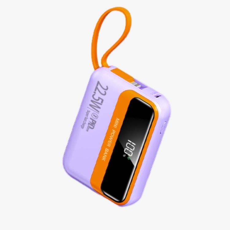 Fast Charger Mobile Power Supply The Mini 22.5w Comes With A Two-wire Charging Bank And A Small 10,000mah White