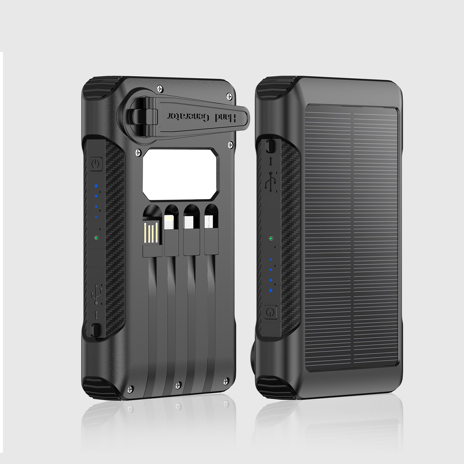 Wholesale Custom Solar Powerbank 20000mah Portable Solar Phone Charger Solar Power Bank with Concealed Phone Holder