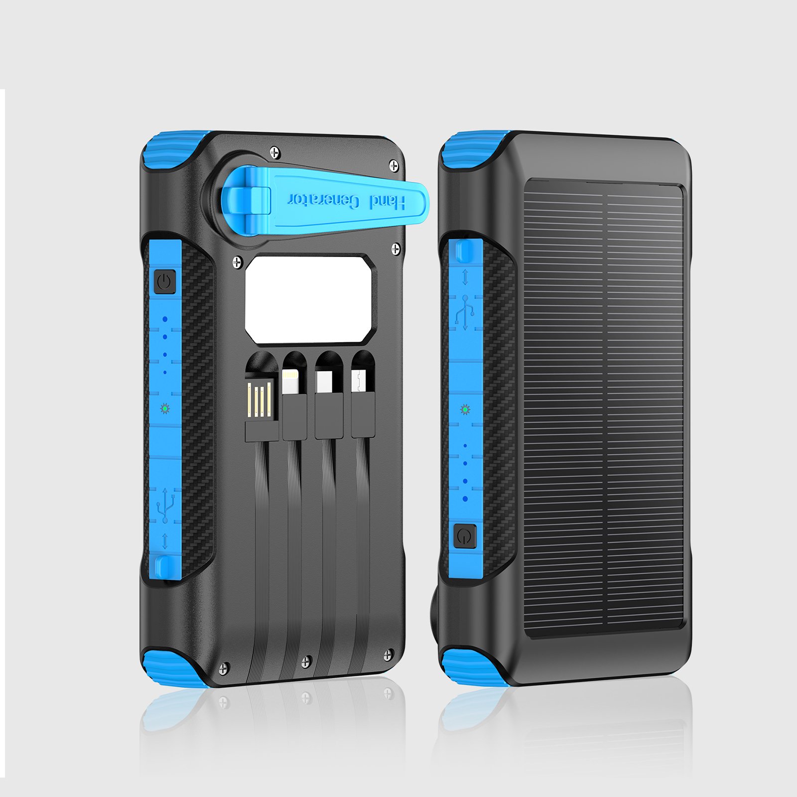 Wholesale Custom Solar Powerbank 20000mah Portable Solar Phone Charger Solar Power Bank with Concealed Phone Holder