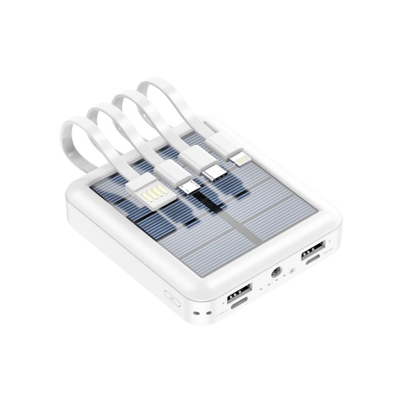 Factory new model solar power bank 20000 Mah power banks 20000mah portable charger built-in 4 cables