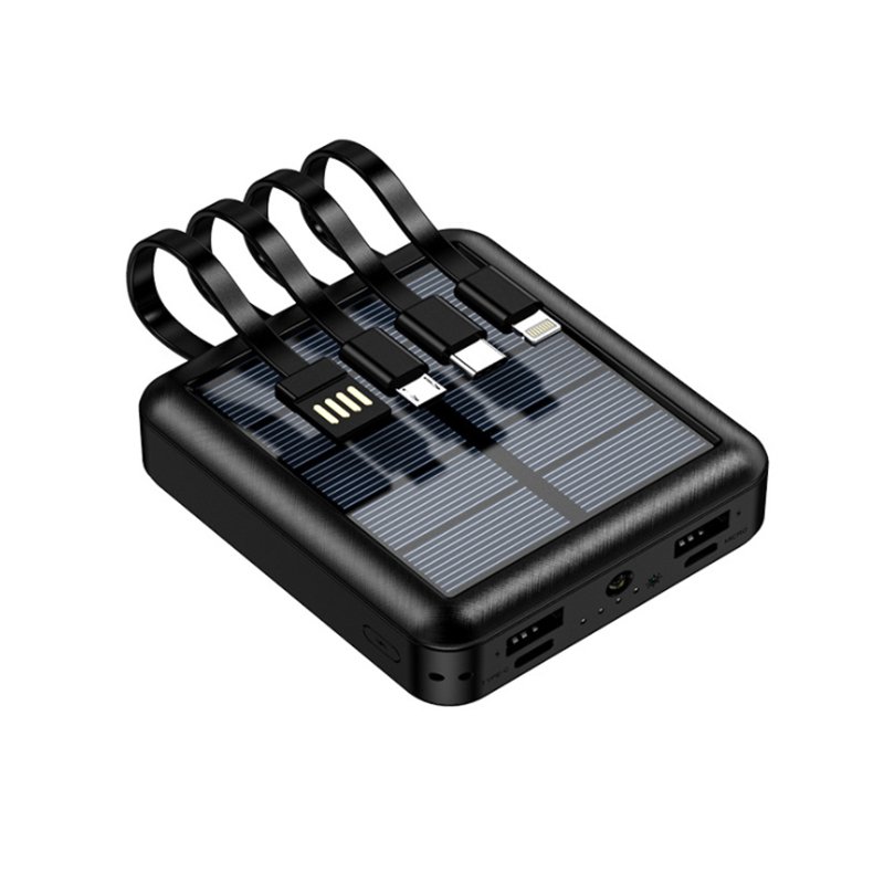 Factory new model solar power bank 20000 Mah power banks 20000mah portable charger built-in 4 cables