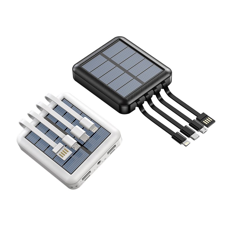 Factory new model solar power bank 20000 Mah power banks 20000mah portable charger built-in 4 cables