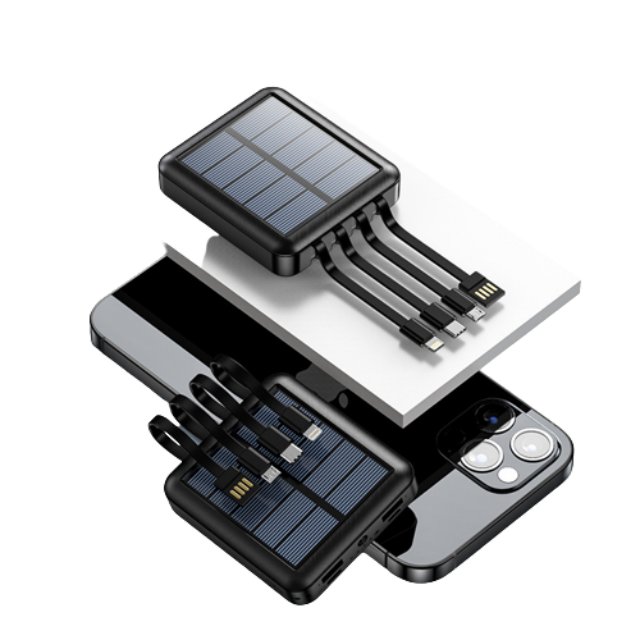 Factory new model solar power bank 20000 Mah power banks 20000mah portable charger built-in 4 cables