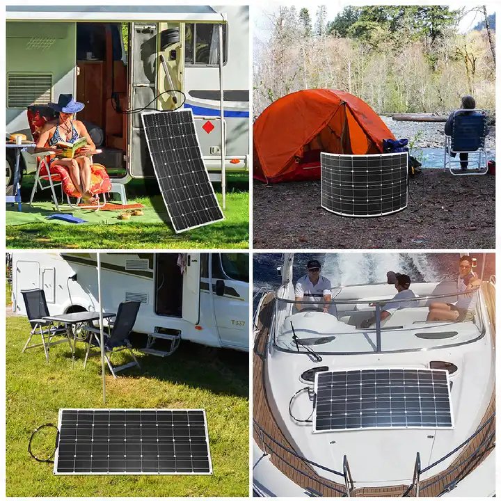DOKIO 100W Flexible Solar Panel with 10A Charger controller Waterproof solar set system for Home/Car/Camping/Boat