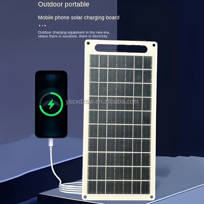 Solar charger 5V6W single crystal flexible photovoltaic power generation panel outdoor solar panel mobile phone charging