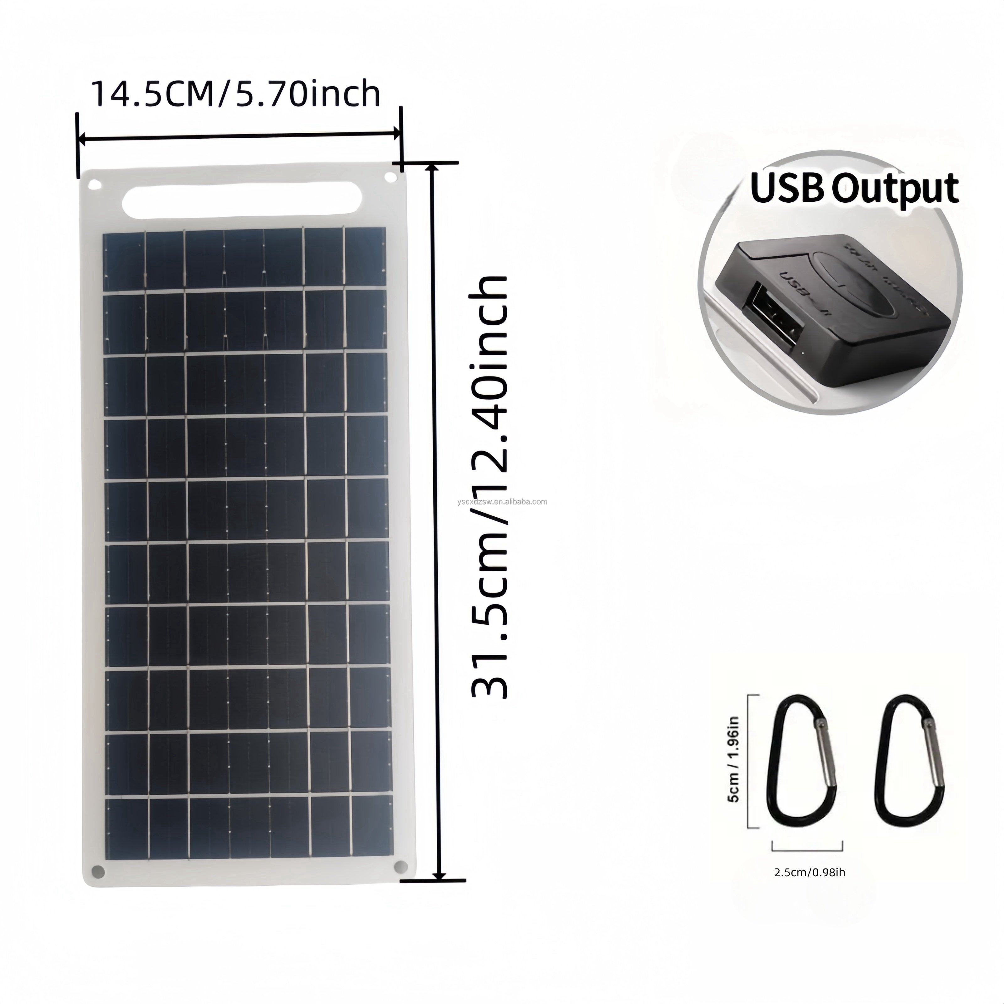 Solar charger 5V6W single crystal flexible photovoltaic power generation panel outdoor solar panel mobile phone charging