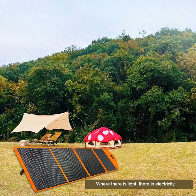 200W/20V Portable Foldable Solar Charger Pack Monocrystalline Silicon for Outdoor RV Self-Driving Camping Small Size